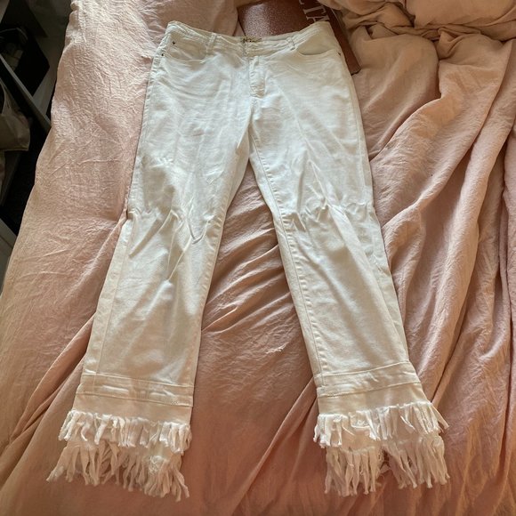 Before You Denim - White Frayed Jeans